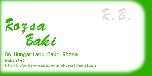 rozsa baki business card